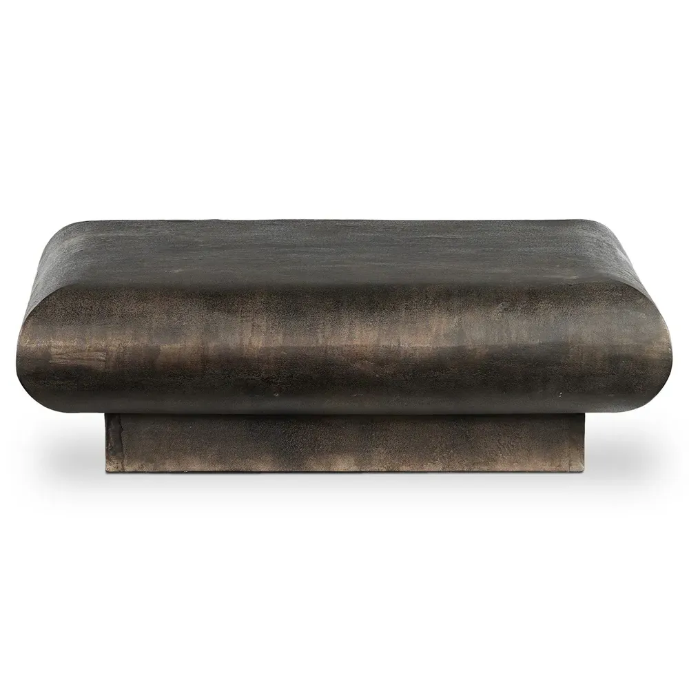 Jescha Square Outdoor Coffee Table - Distressed Bronze, Aluminum