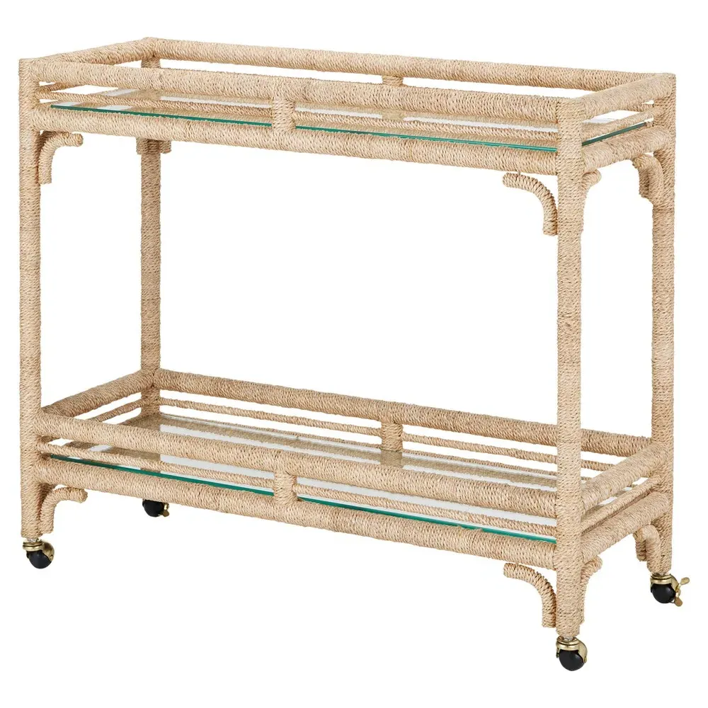Jesse Bar Cart - Brown, Abaca