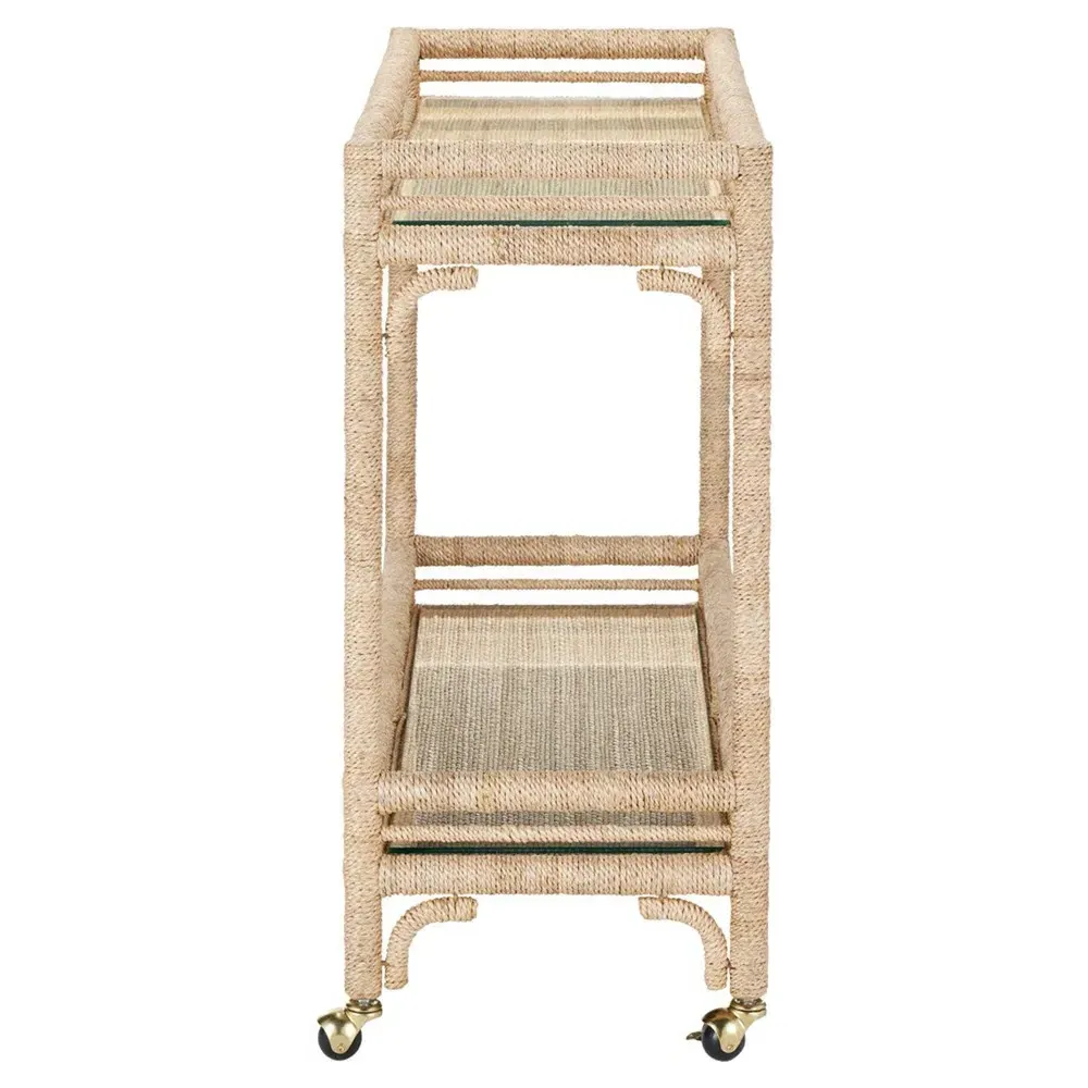 Jesse Bar Cart - Brown, Abaca
