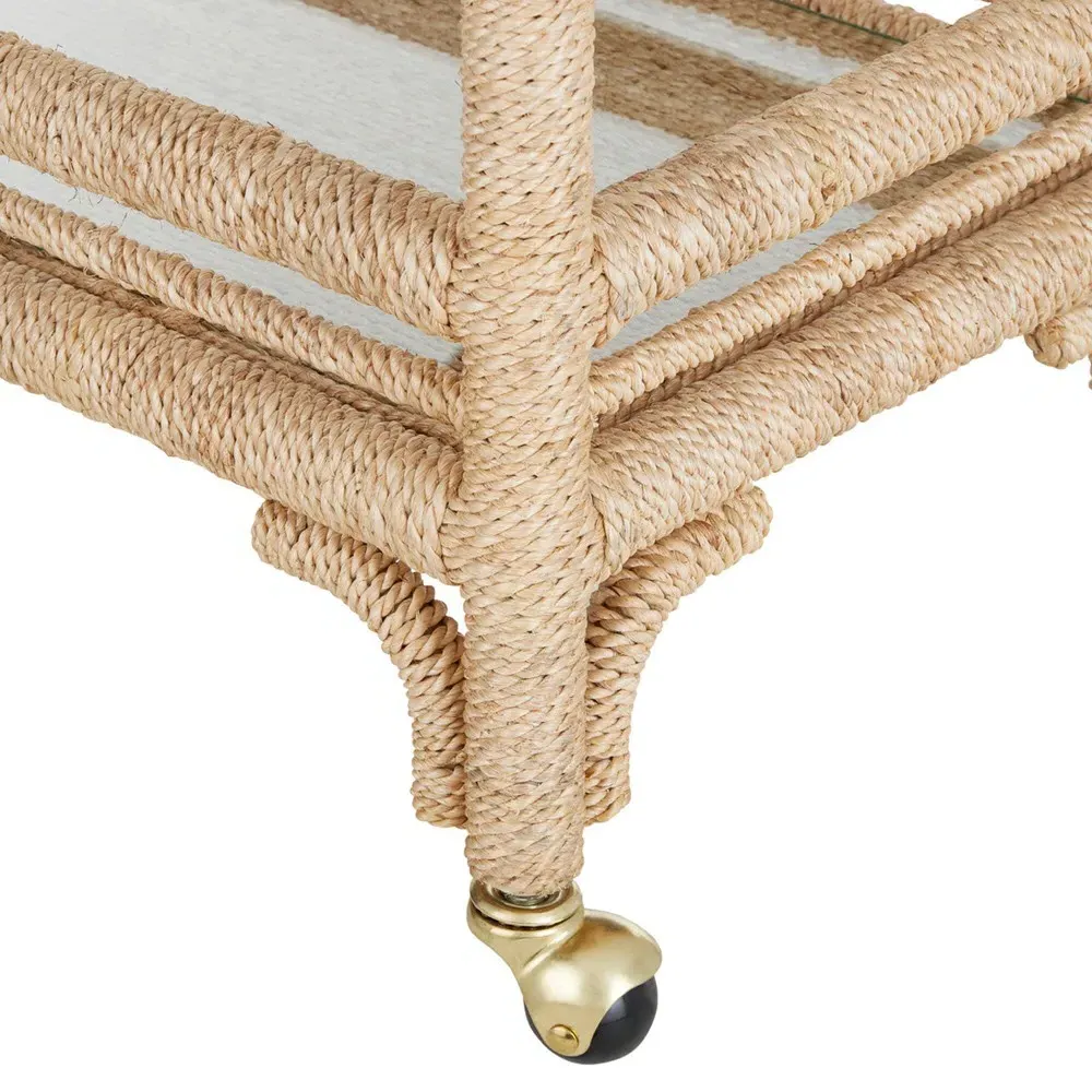 Jesse Bar Cart - Brown, Abaca