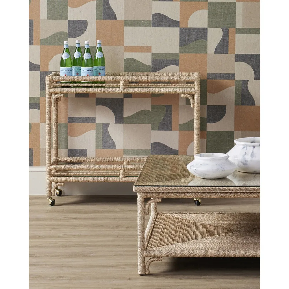 Jesse Bar Cart - Brown, Abaca