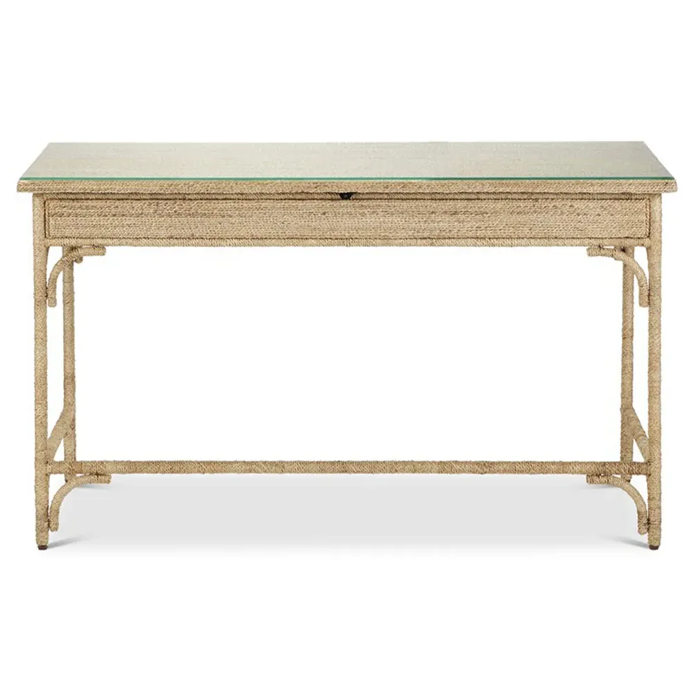 Jesse Coastal Beach Desk - Natural, Abaca Rope