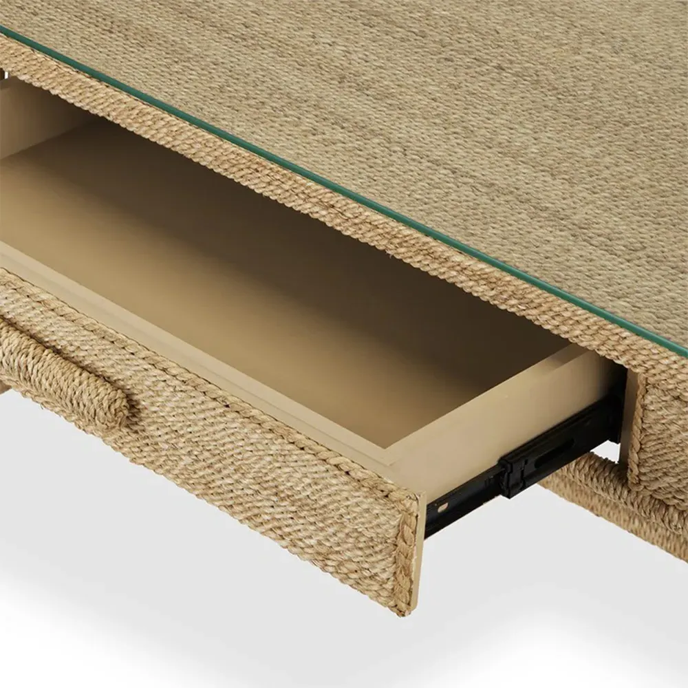 Jesse Coastal Beach Desk - Natural, Abaca Rope