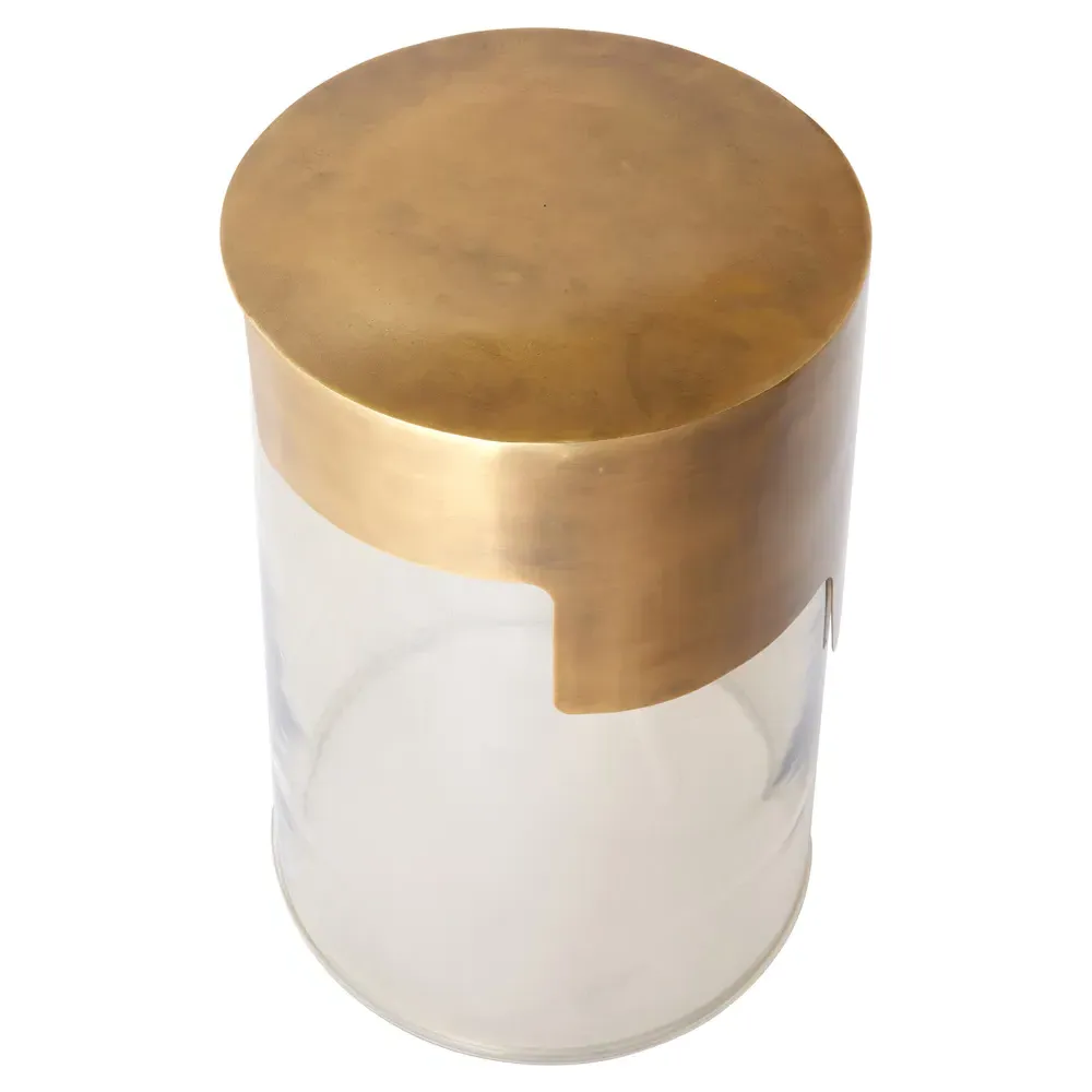Jesse Hollywood Round Side Table - Gold, Glass