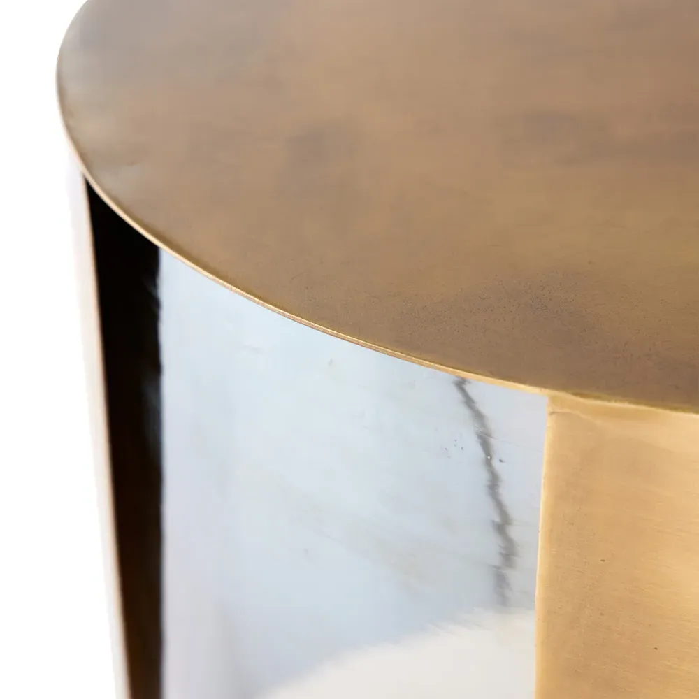 Jesse Hollywood Round Side Table - Gold, Glass