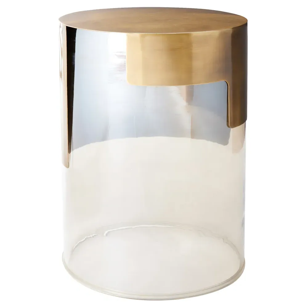 Jesse Hollywood Round Side Table - Gold, Glass image