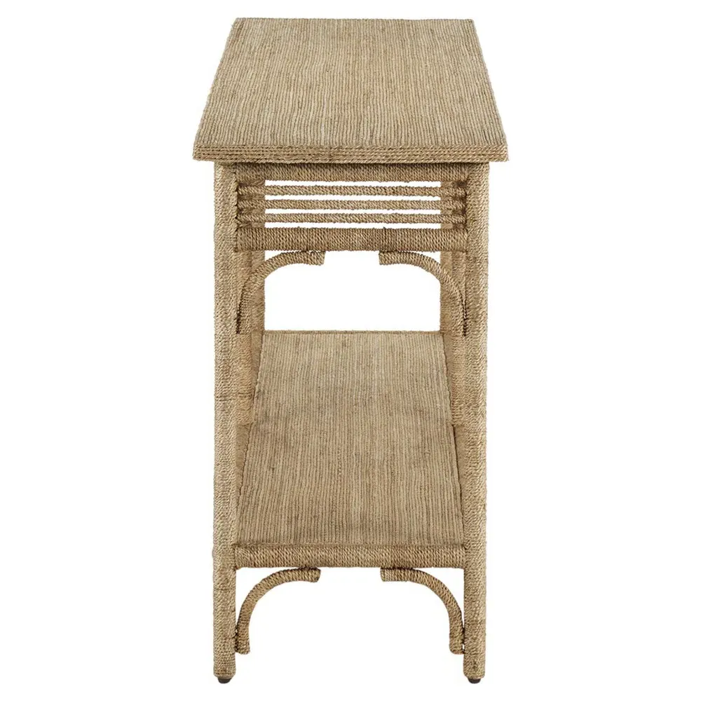 Jesse Rectangular Console Table - Brown, Abaca