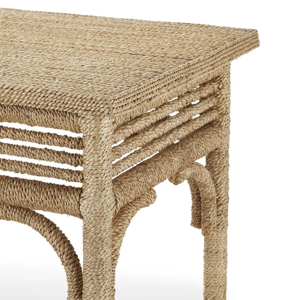 Jesse Rectangular Console Table - Brown, Abaca