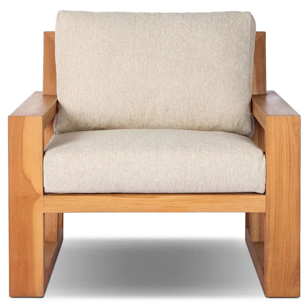 Jessica Outdoor Lounge Arm Chair - Brown, Teak