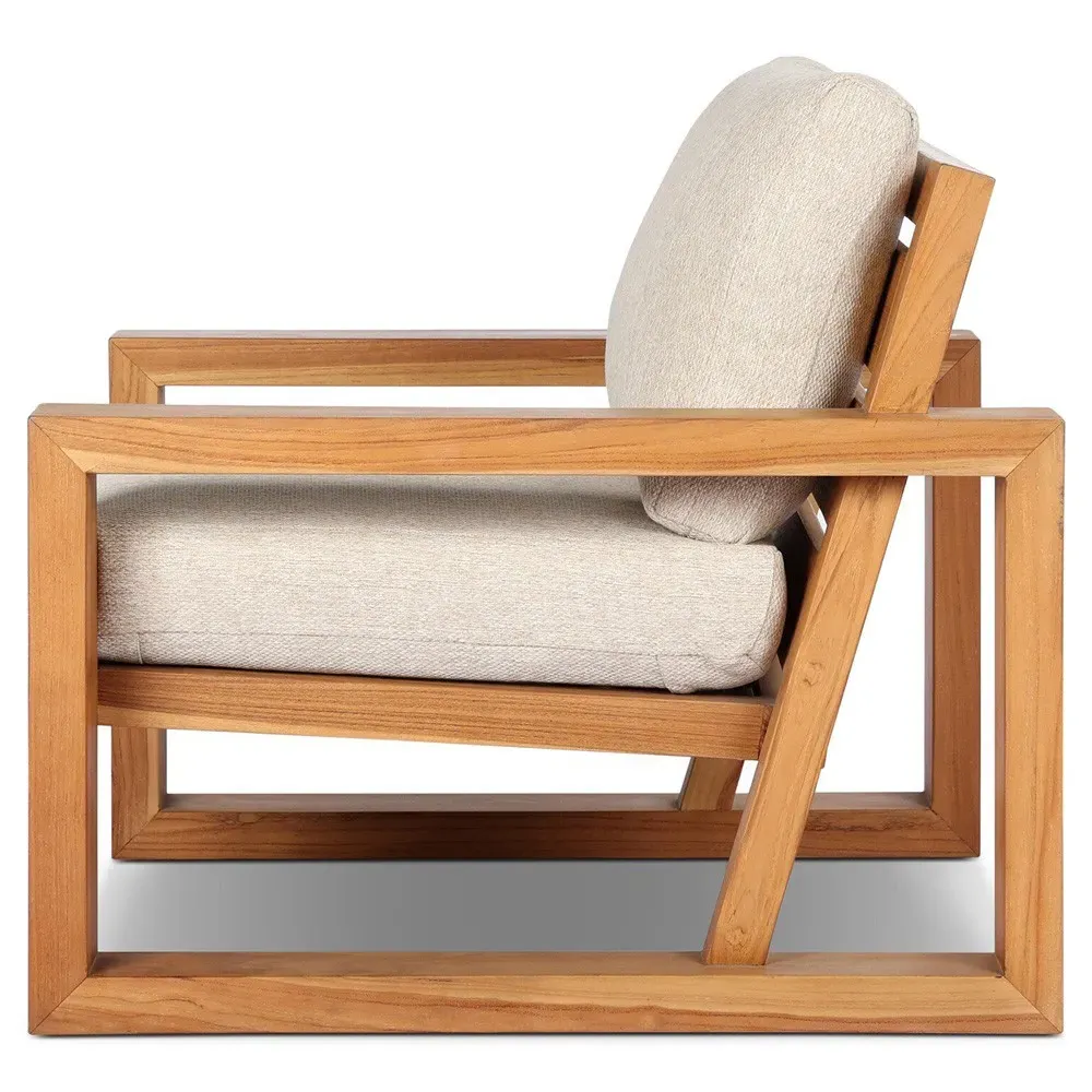 Jessica Outdoor Lounge Arm Chair - Brown, Teak