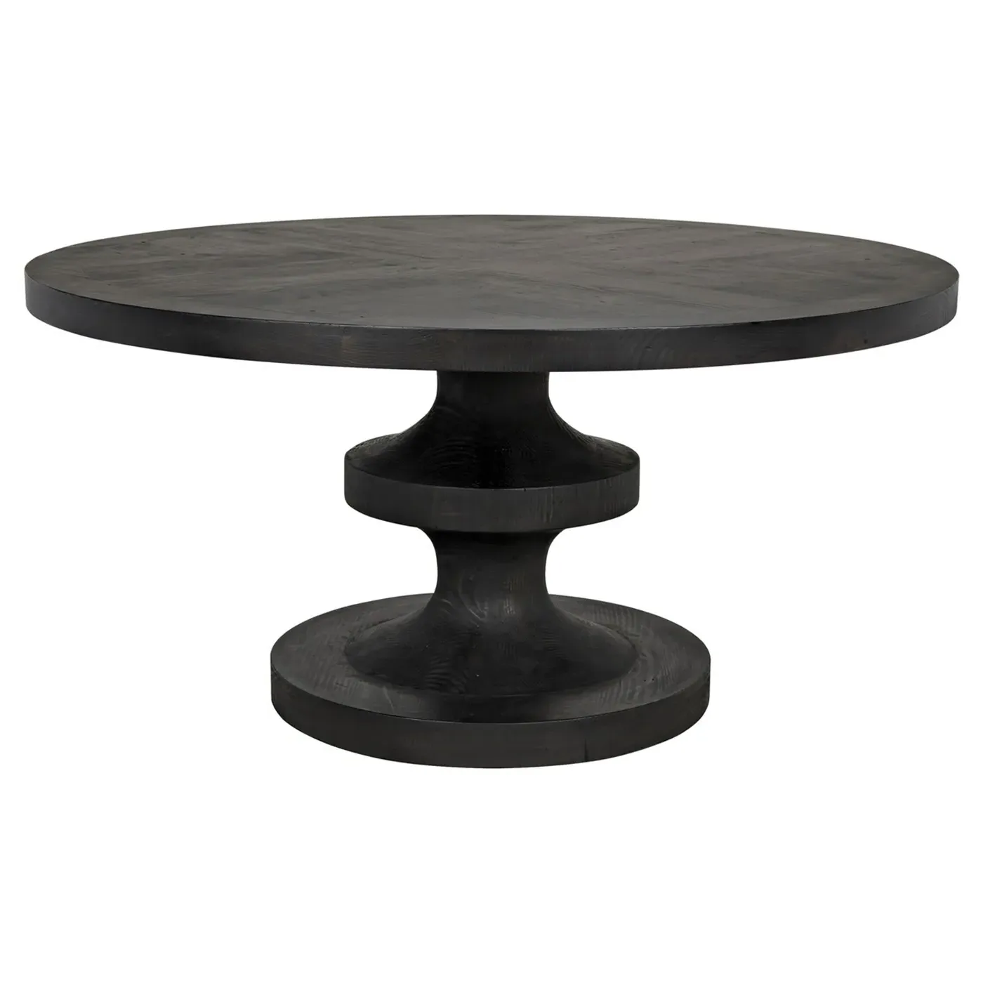 Jeva Round Dining Table - Black, Reclaimed Wood