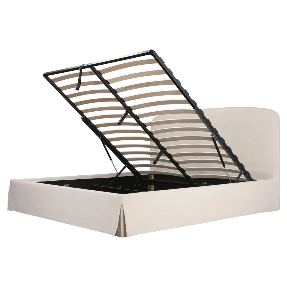 Jezreel Queen Size Storage Bed - Cream