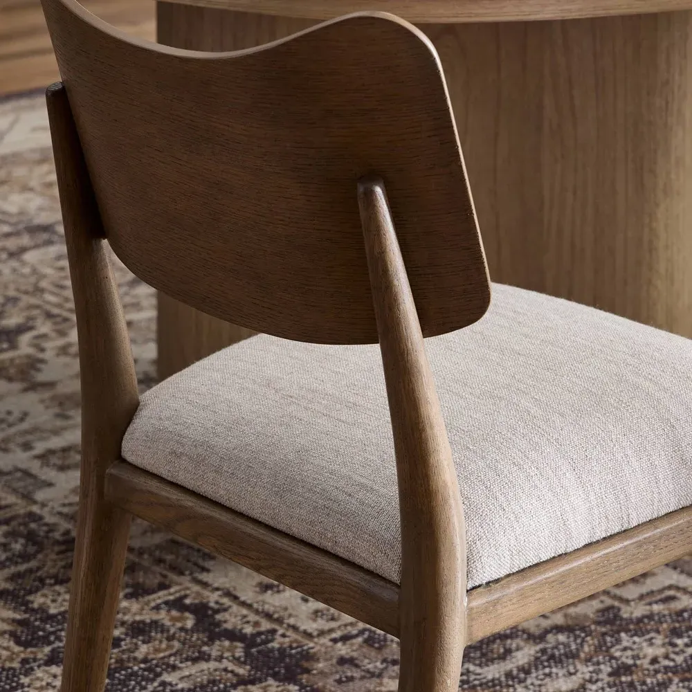 Jill Dining Chair - Beige, Oak