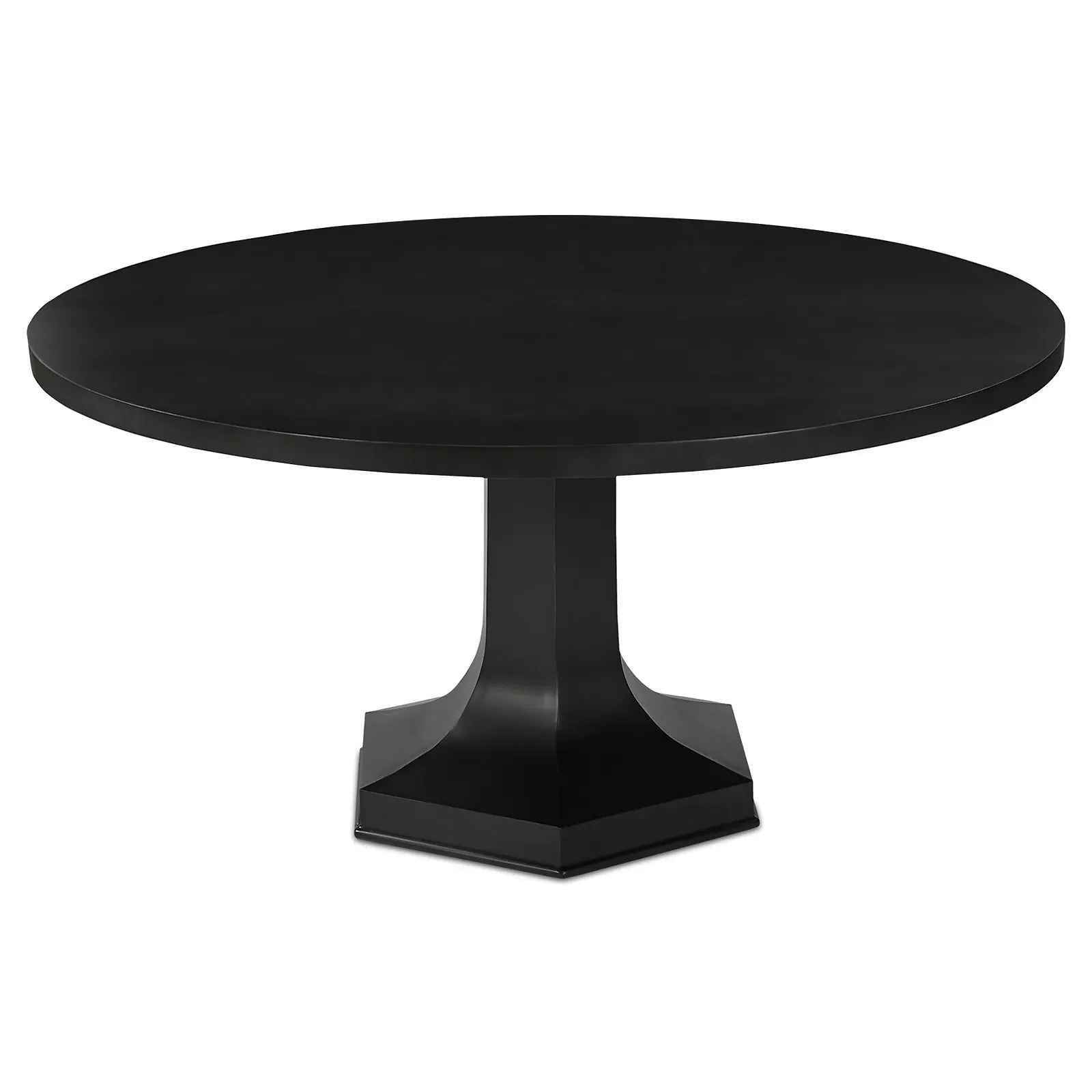 Jill Round Pedestal Dining Table - Black, Iron