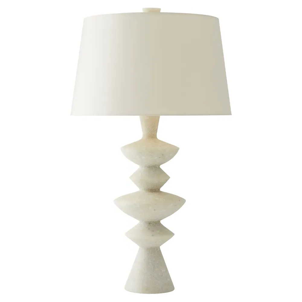 Jillian Sculptural Table Lamp - White, Glass Stone image