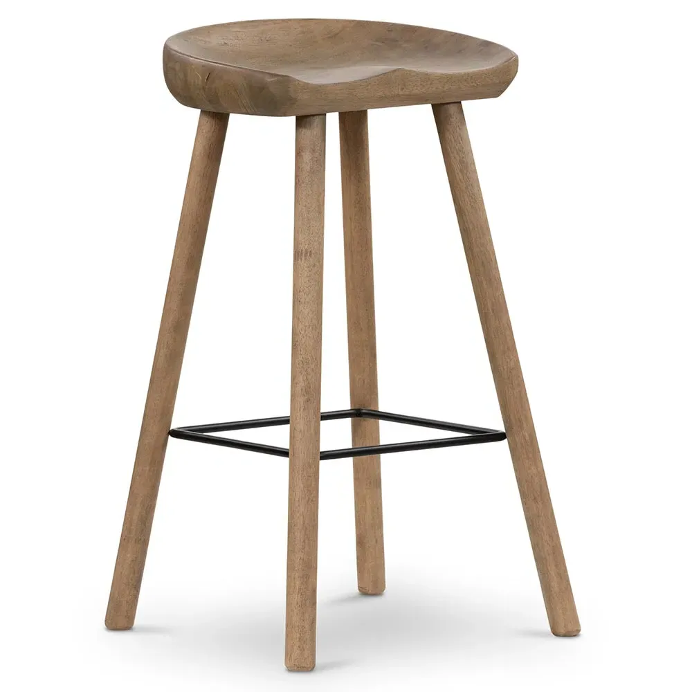 Jimmy Bar Stool - Natural Matte, Solid Wood