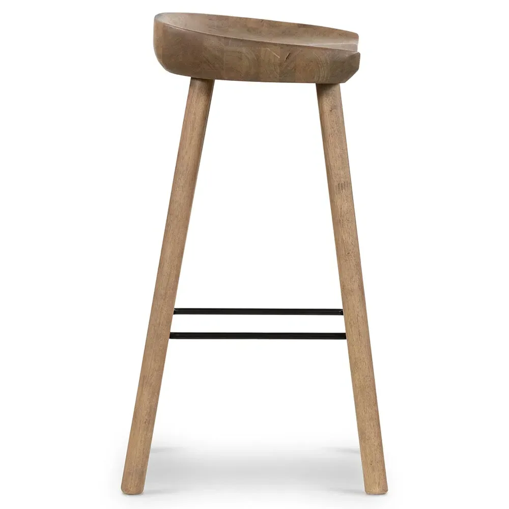 Jimmy Bar Stool - Natural Matte, Solid Wood