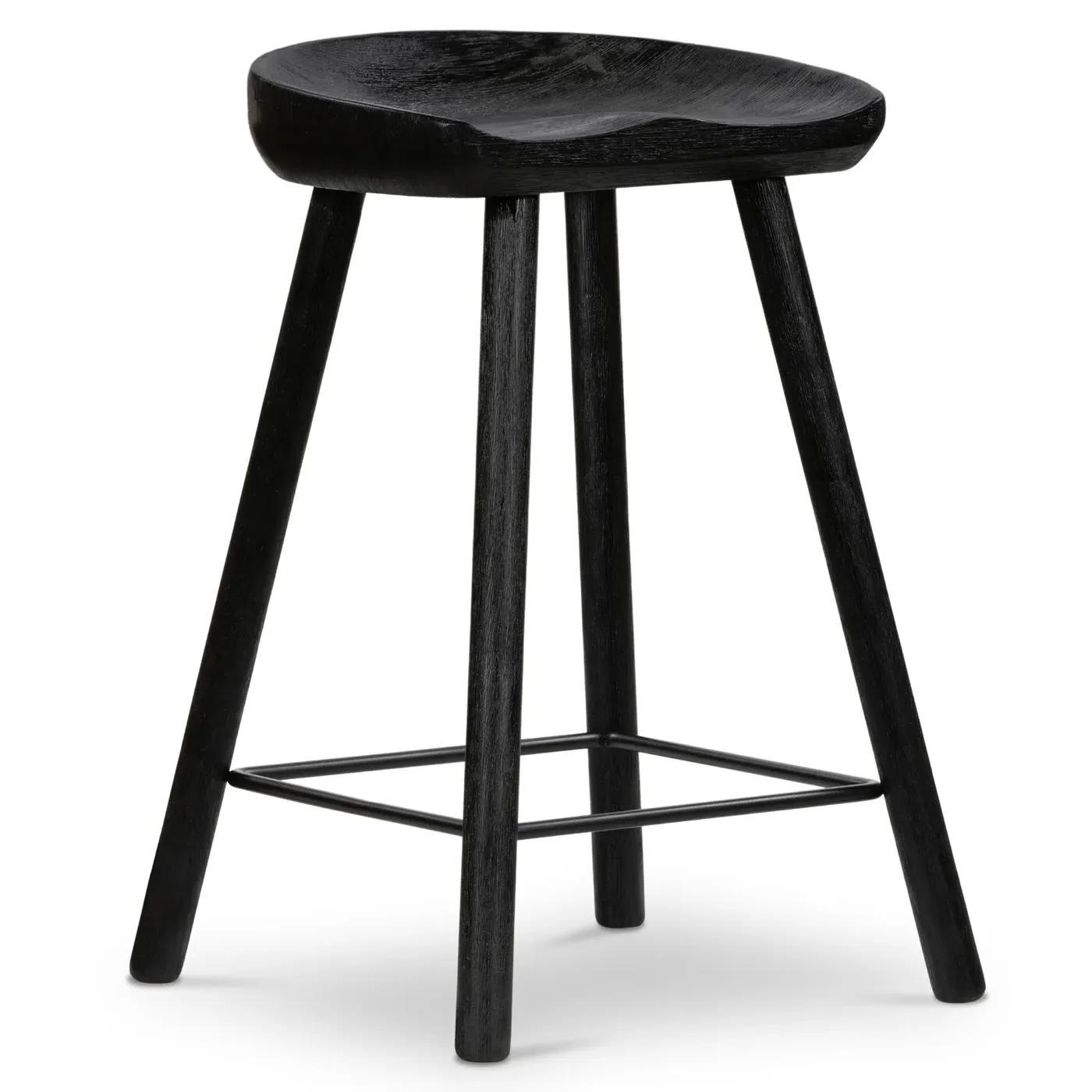 Jimmy Counter Stool - Matte Black, Parawood