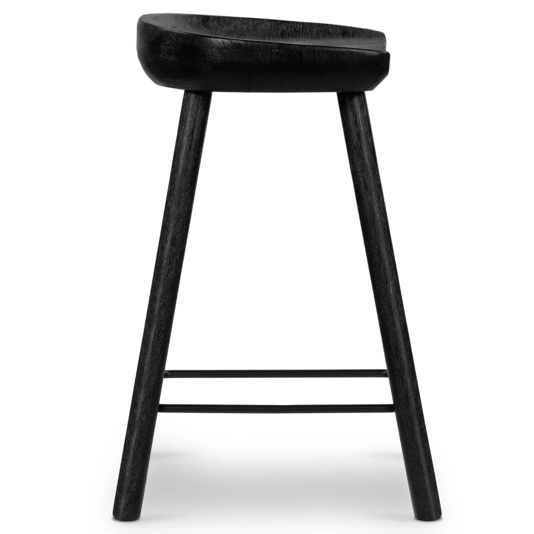 Jimmy Counter Stool - Matte Black, Parawood