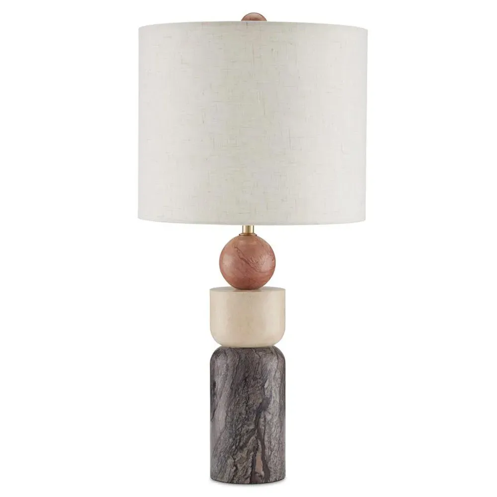 Jiyo Geometric Table Lamp - Brown, Marble image