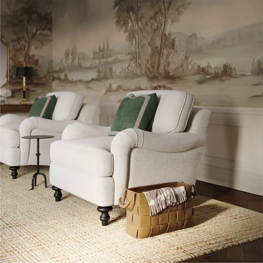 Joanne Chair - Cream, Tribecca Natural Fabric