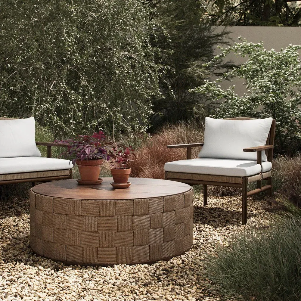 Joel Round Coffee Table - Brown, Teak