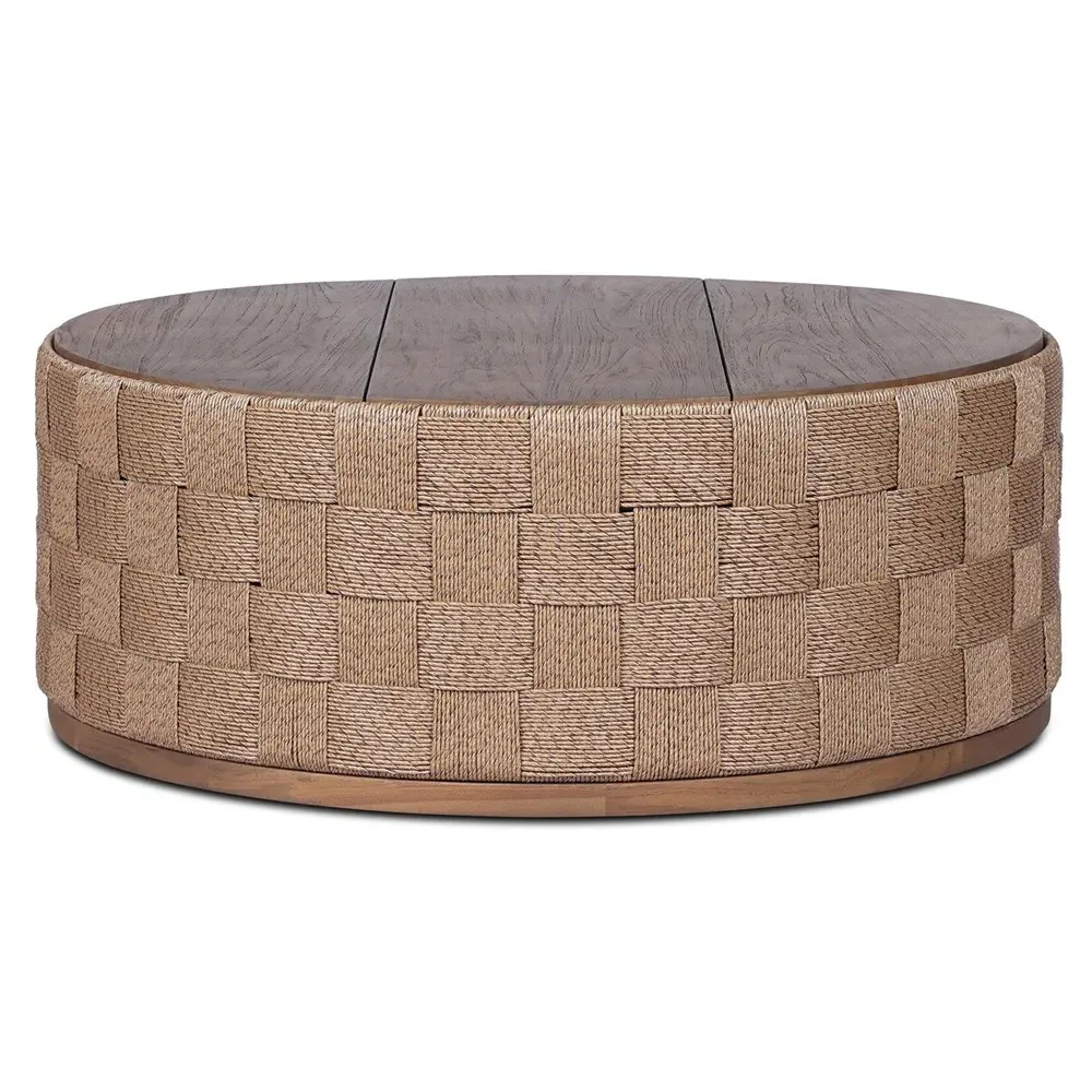 Joel Round Coffee Table - Brown, Teak