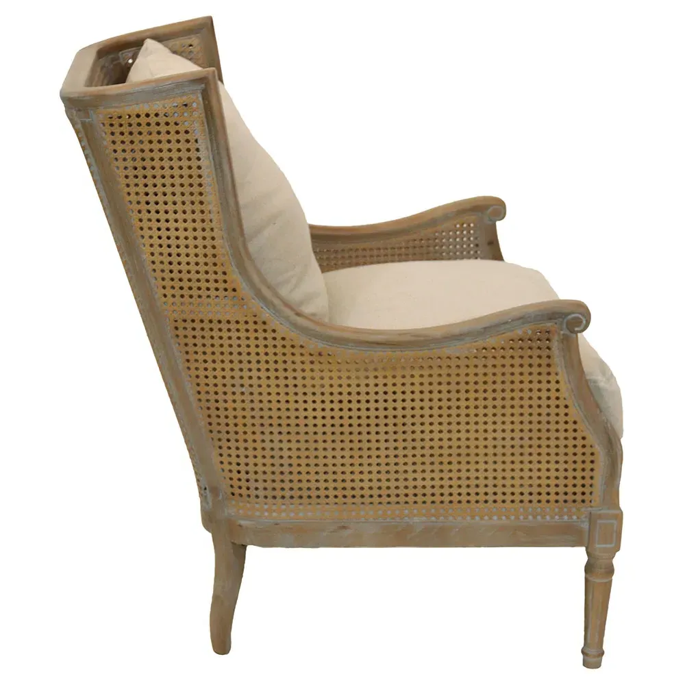 John Occasional Chair with Hand Caning - Beige, Oak