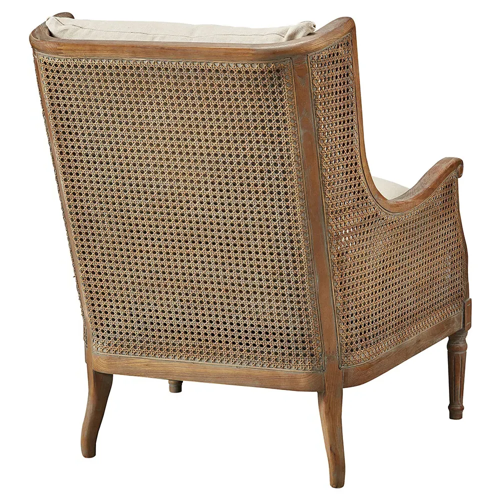 John Occasional Chair with Hand Caning - Beige, Oak