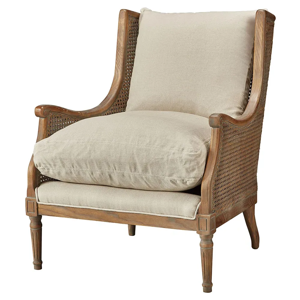 John Occasional Chair with Hand Caning - Beige, Oak
