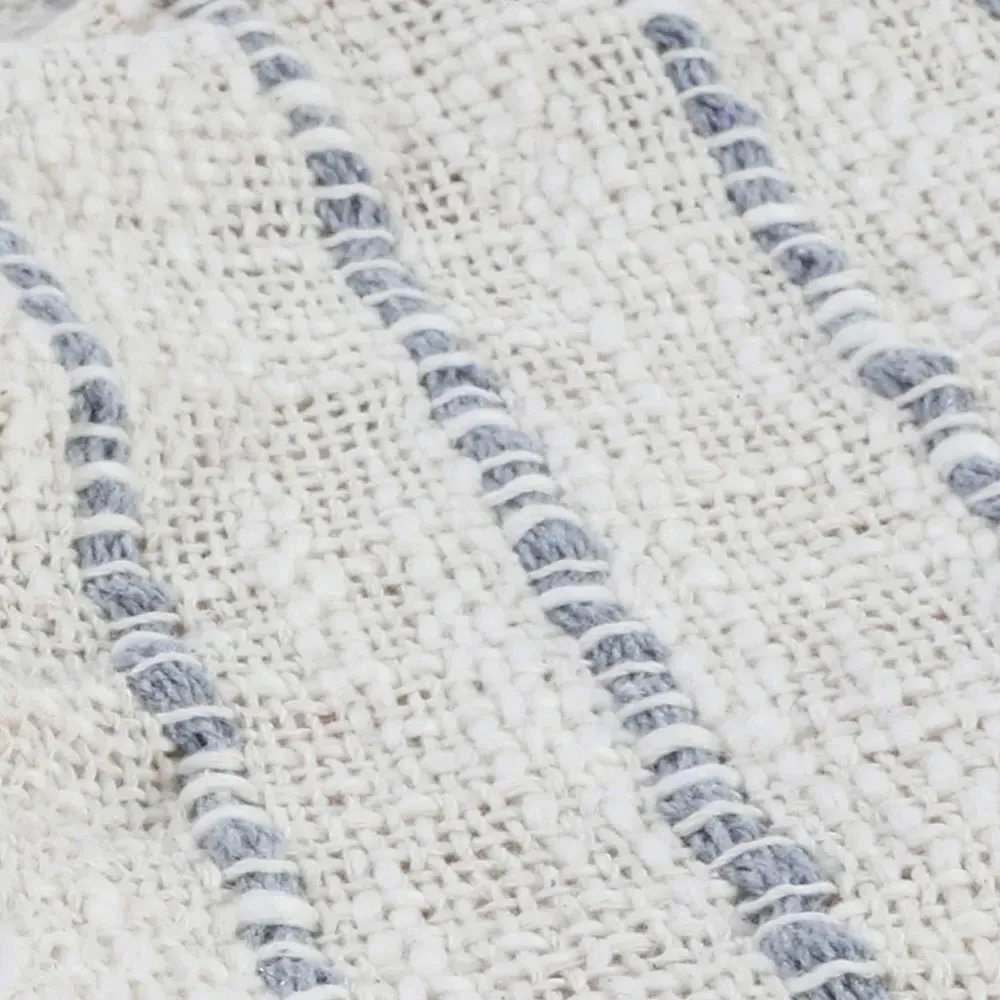 Jojo Striped Lumbar Pillow - Blue Grey, Cotton