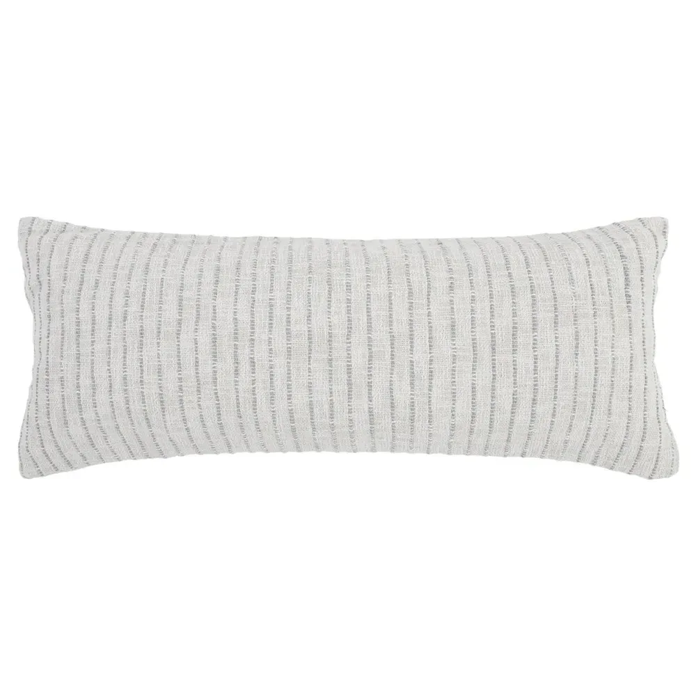 Jojo Striped Lumbar Pillow - Blue Grey, Cotton