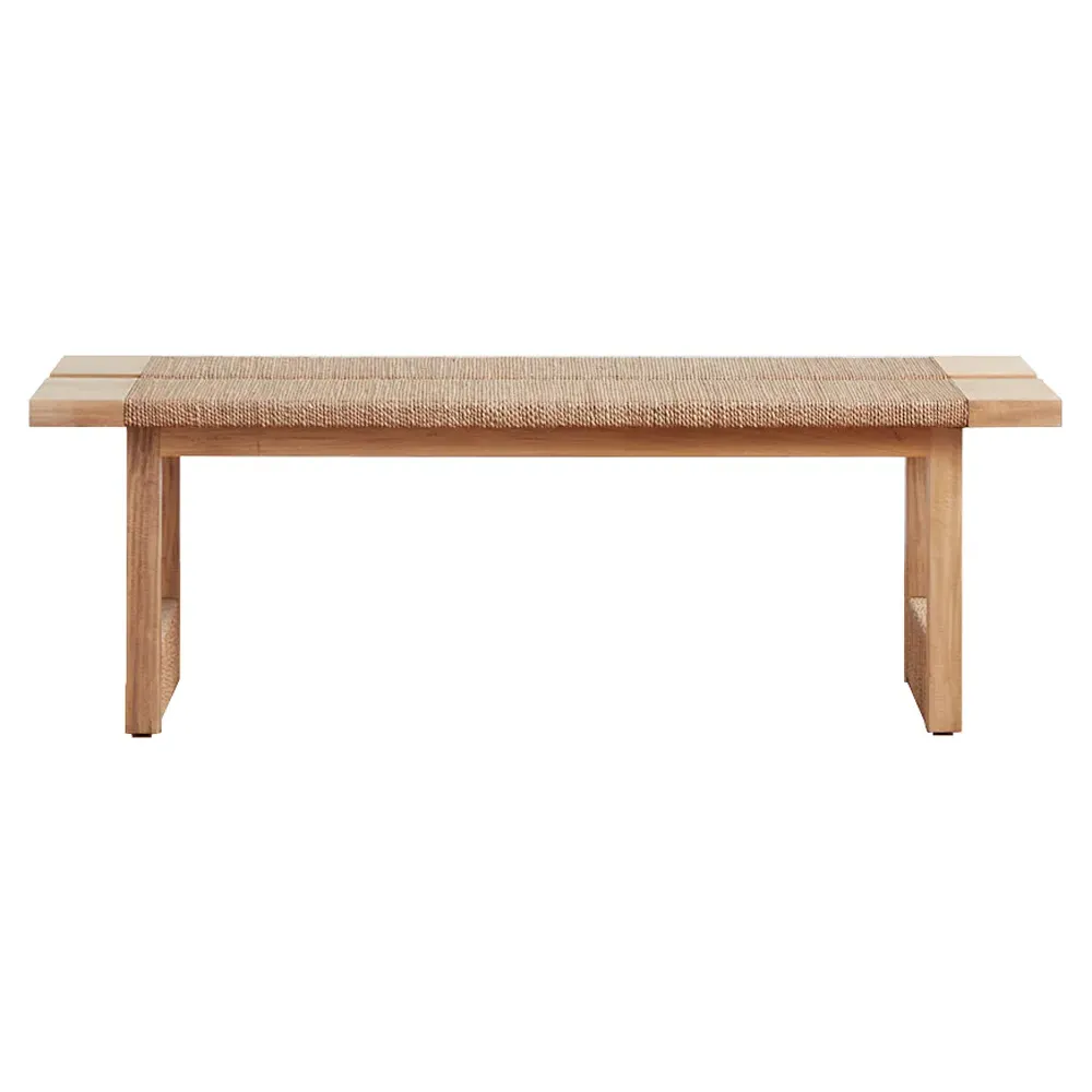 Jolene Bench with Seagrass Rope - Brown, Beechwood image