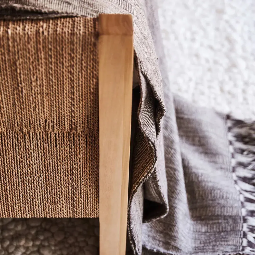 Jolene King Size Bed Frame with Handwoven Seagrass - Brown, Beechwood