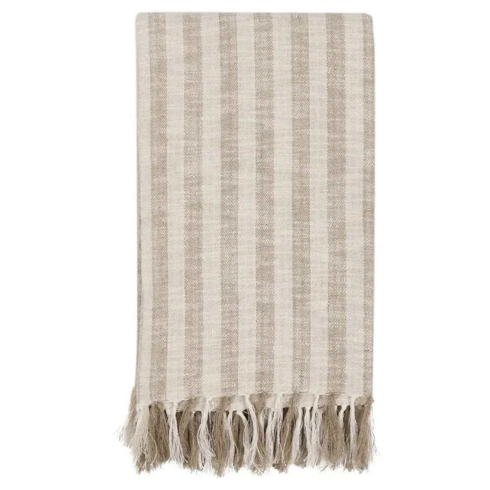 Jolene Striped Throw Blanket - Beige, Cotton image