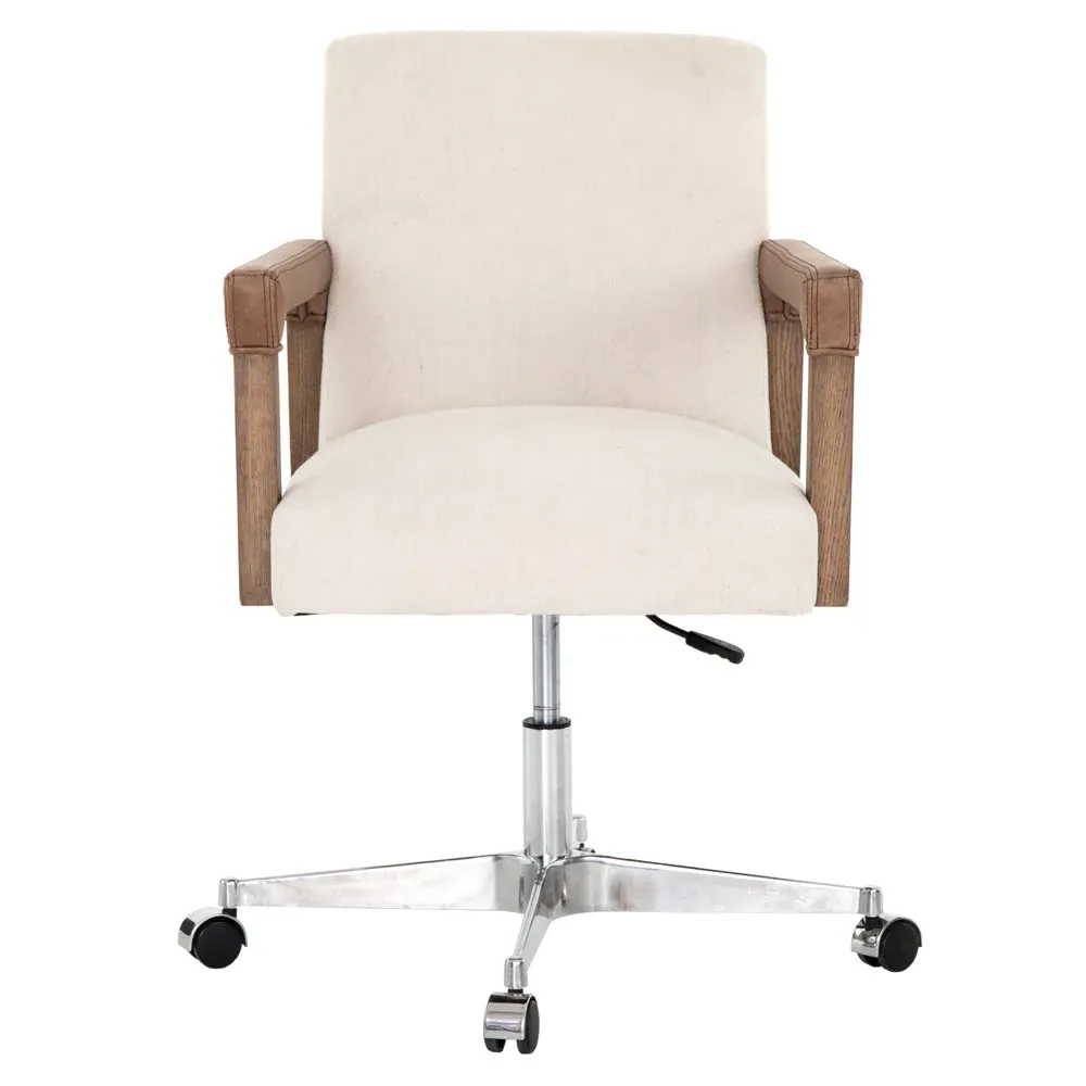 Jolie Upholstered Office Chair with Steel Base - Cream image