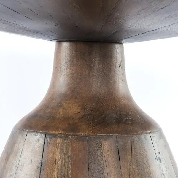 Jolina Round Dining Table - Dark Brown, Reclaimed Wood