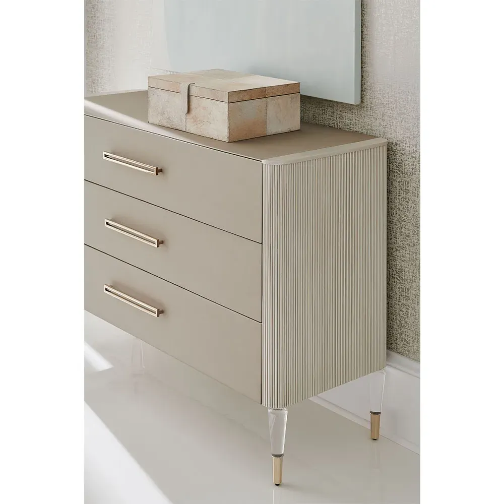 Jonah Bachelor Chest - Beige, Shagreen