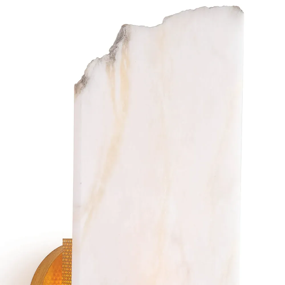 Jonah Wall Sconce - White, Alabaster Stone