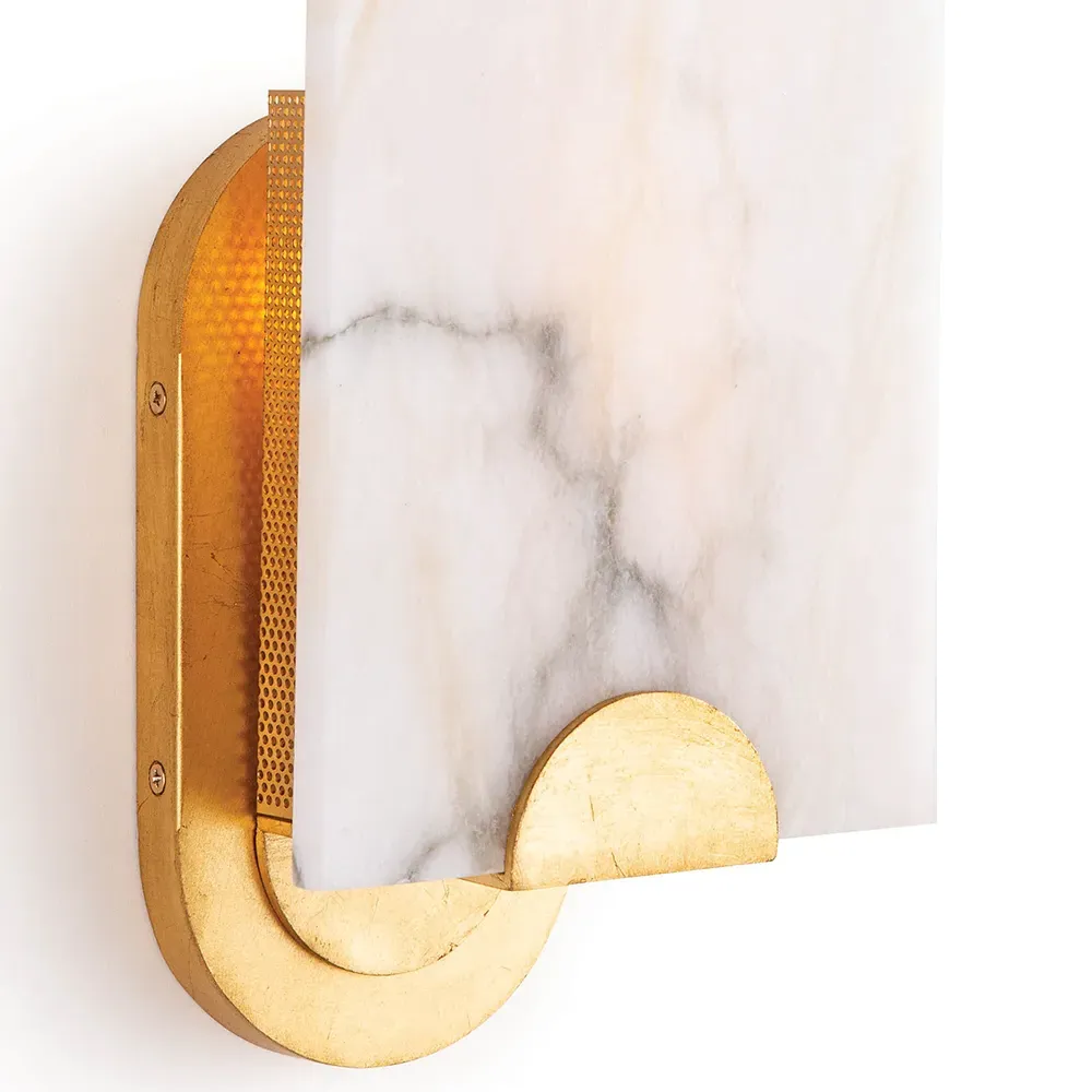 Jonah Wall Sconce - White, Alabaster Stone