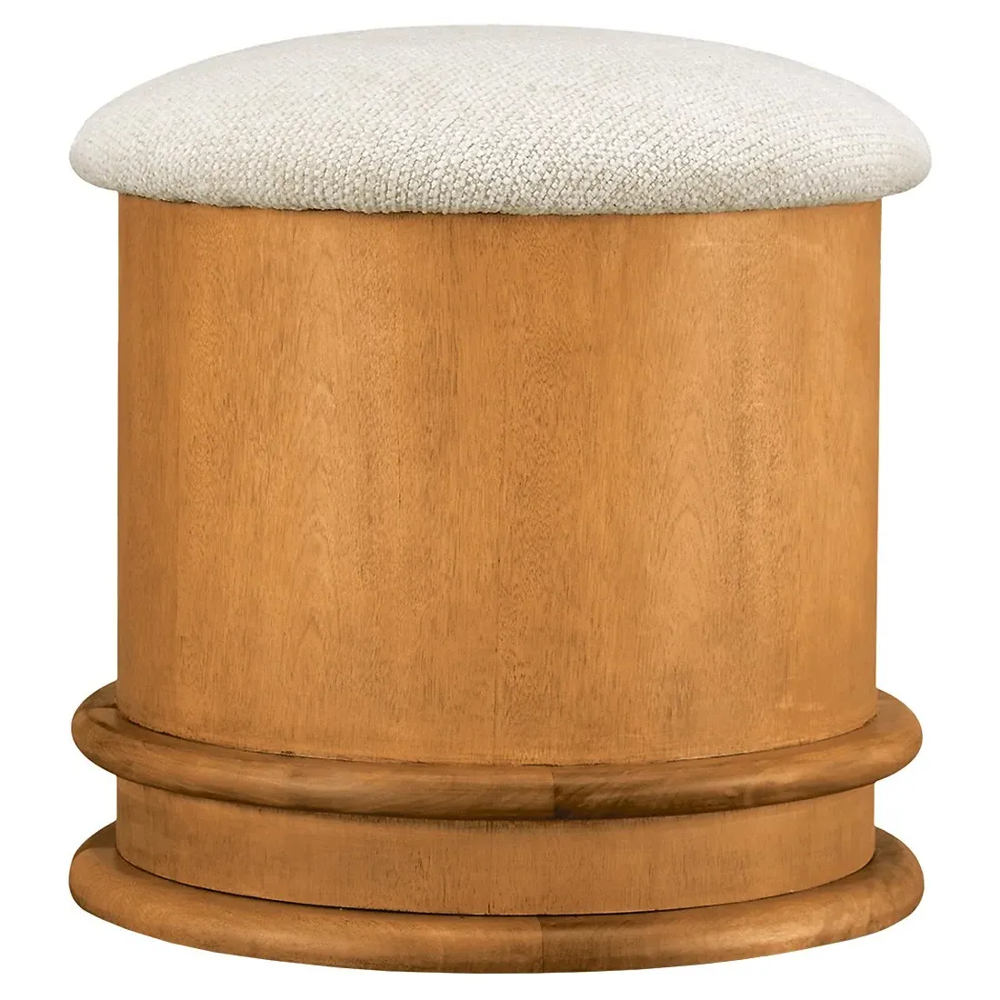 Jonathan Round Storage Ottoman - Cream, Chenille image