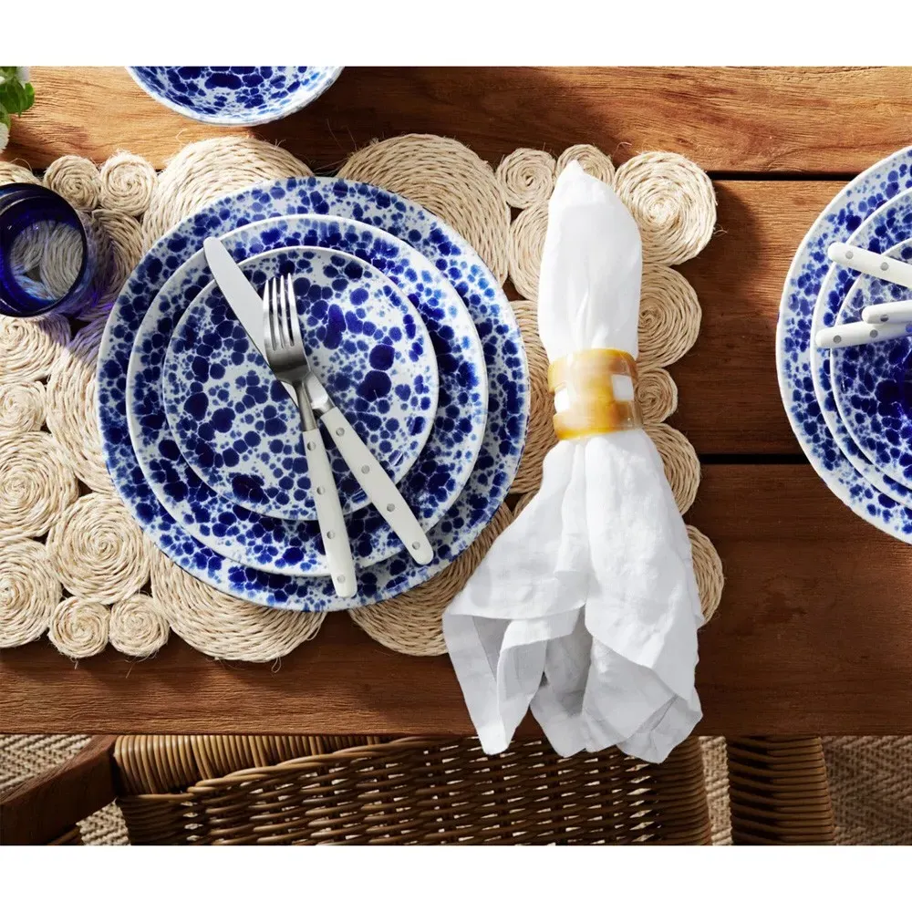 Jones 5 Piece Flatware Set with Resin Handle - Cream, Stainless Steel