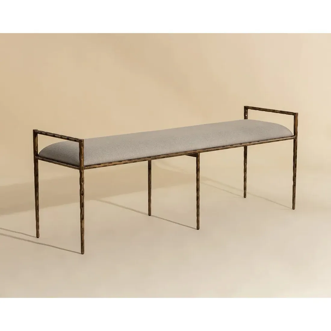 Jonty Bedroom Bench - Grey, Performance Fabric