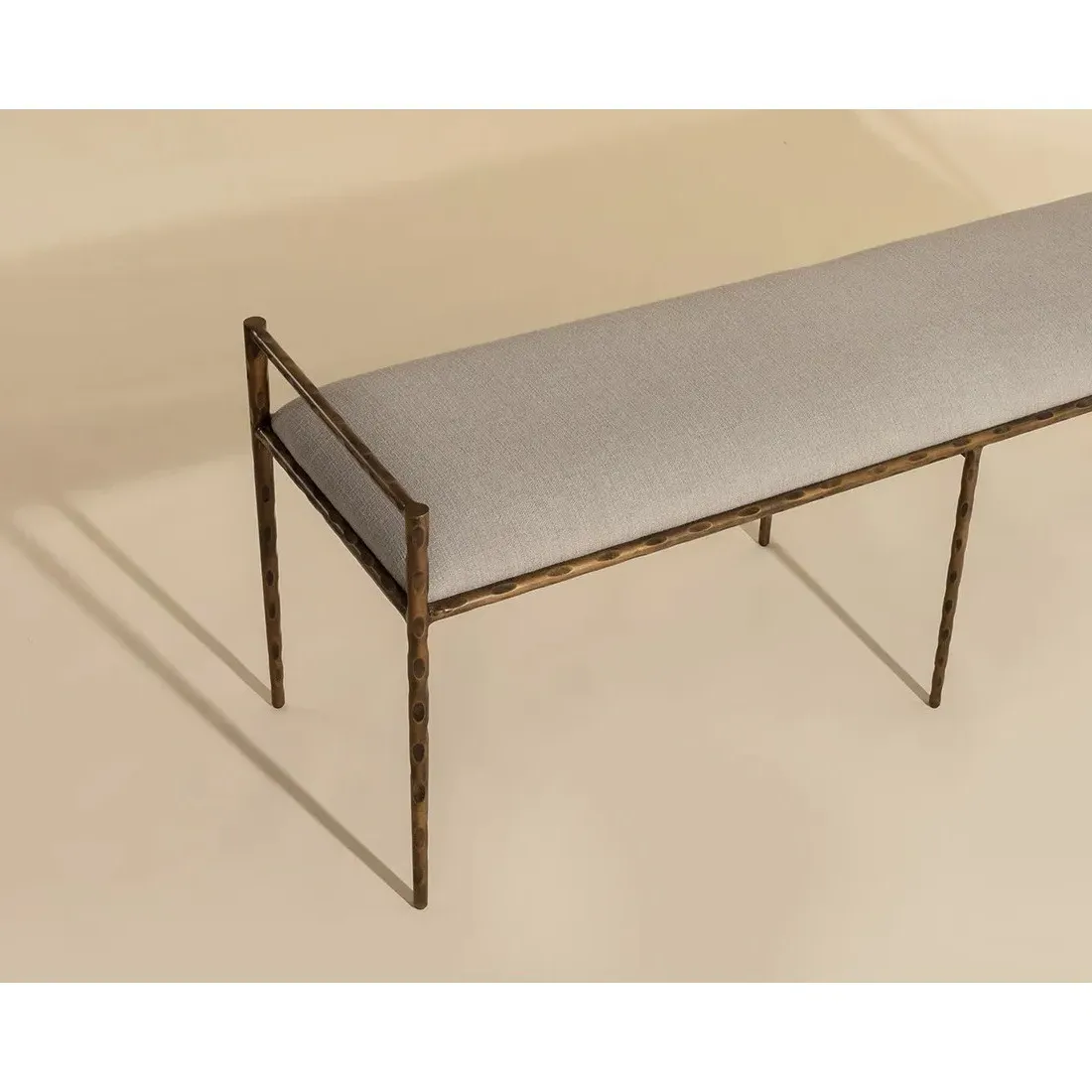 Jonty Bedroom Bench - Grey, Performance Fabric