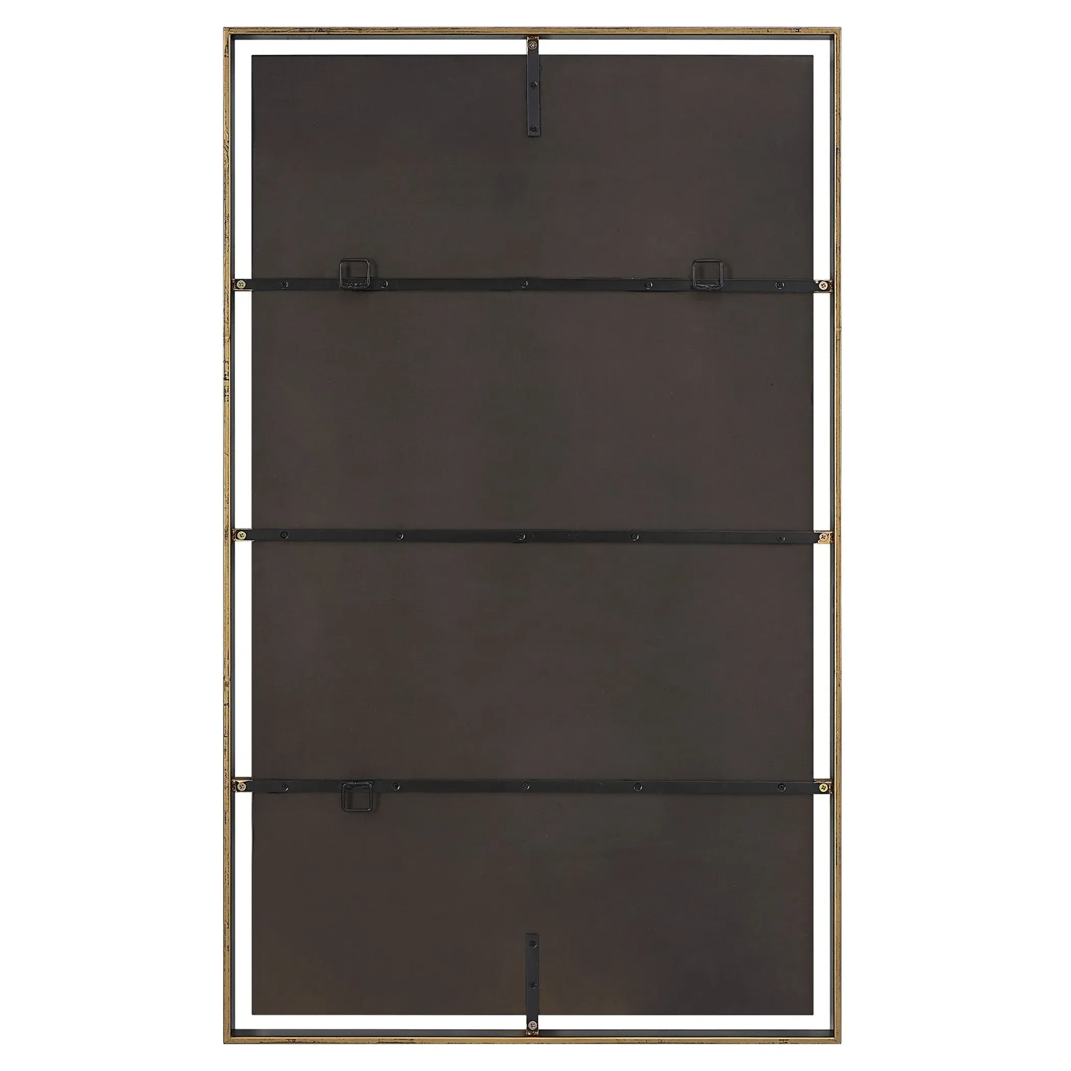 Jorah Rectangular Wall Mirror with Clips - Bronze, Iron