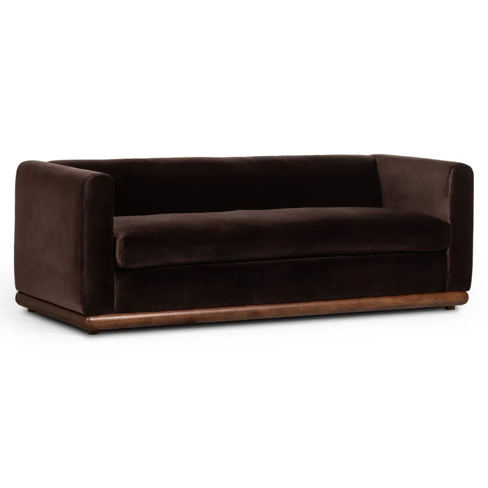 Jordane 3-Seater Sofa - Cocoa, Velvet