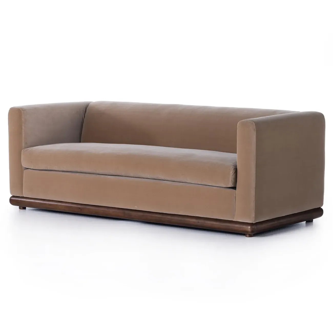 Jordane 3-Seater Sofa - Taupe, Velvet
