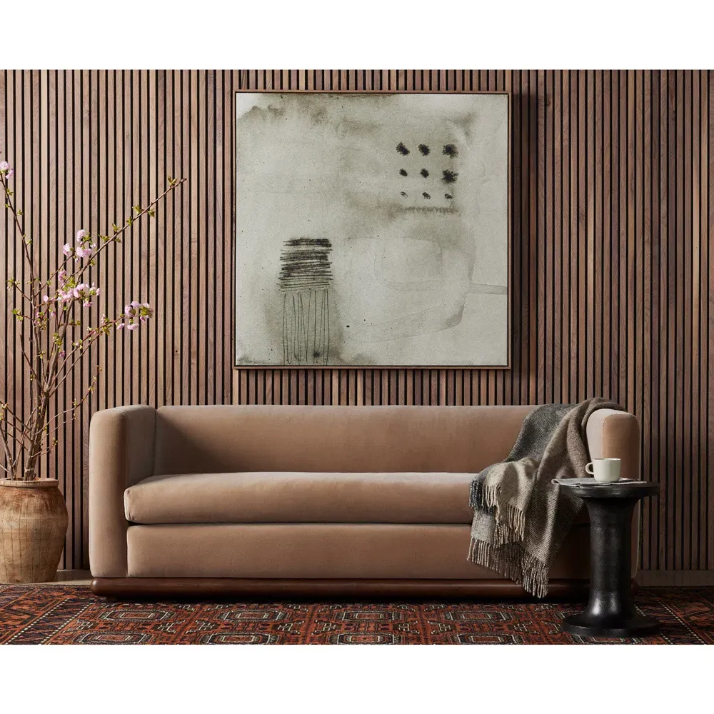 Jordane 3-Seater Sofa - Taupe, Velvet