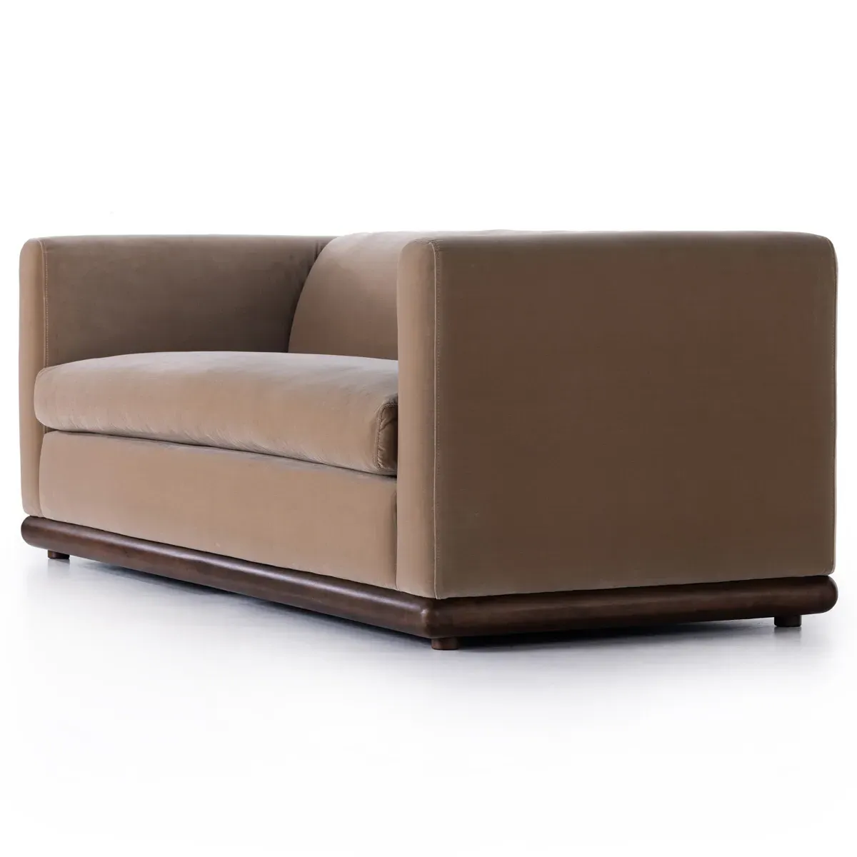 Jordane 3-Seater Sofa - Taupe, Velvet