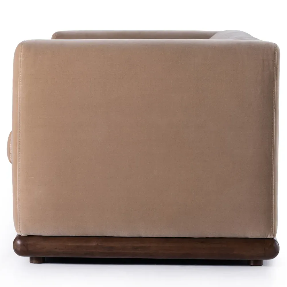 Jordane 3-Seater Sofa - Taupe, Velvet